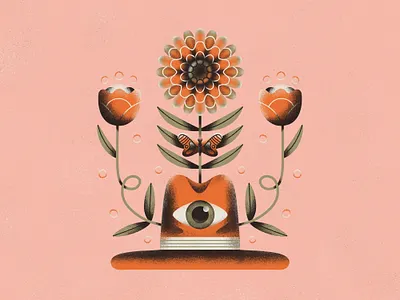 Hat Flowers - Texture Play eye flower fun hat photoshop texture