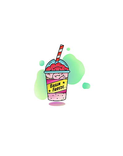 Brain Freeze 🧠 bold colour creative design illustration illustrations outline stickers