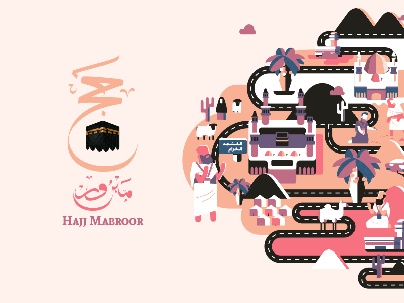 Hajj Mabroor_Activities 2.5d adobe after effect animation animation after effects gif animation html5 lottie lottiefiles svg animation vector animation