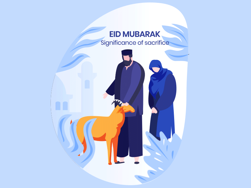 Eid Mubarak_significance of sacrifice 2.5d adobe after effect animation animation after effects gif animation illustration animation lottie lottiefiles svg animation vector animation