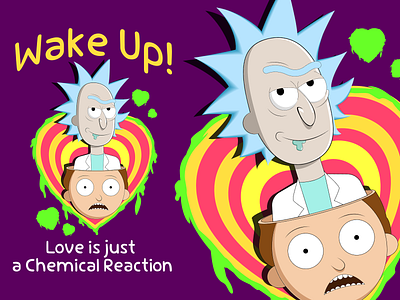 Chemical Love - Rick & Morty artwork cartoon character character color comic art concept creative design illustration illustrator lovely redesign rick and morty vector illustration