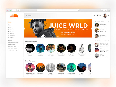 Soundcloud - Homepage UI Redesign app design ui ux web website