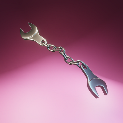 Day 41 - Spanner Chain 3d 3d art blender c4d chain cinema4d clean concept concept art design different product design render spanner tools useless