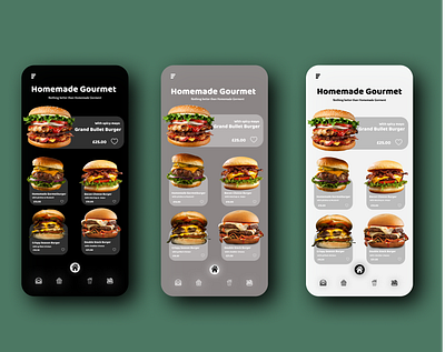 Homemade Gourmet Interactive Menu app design ui uiconcept uidesign