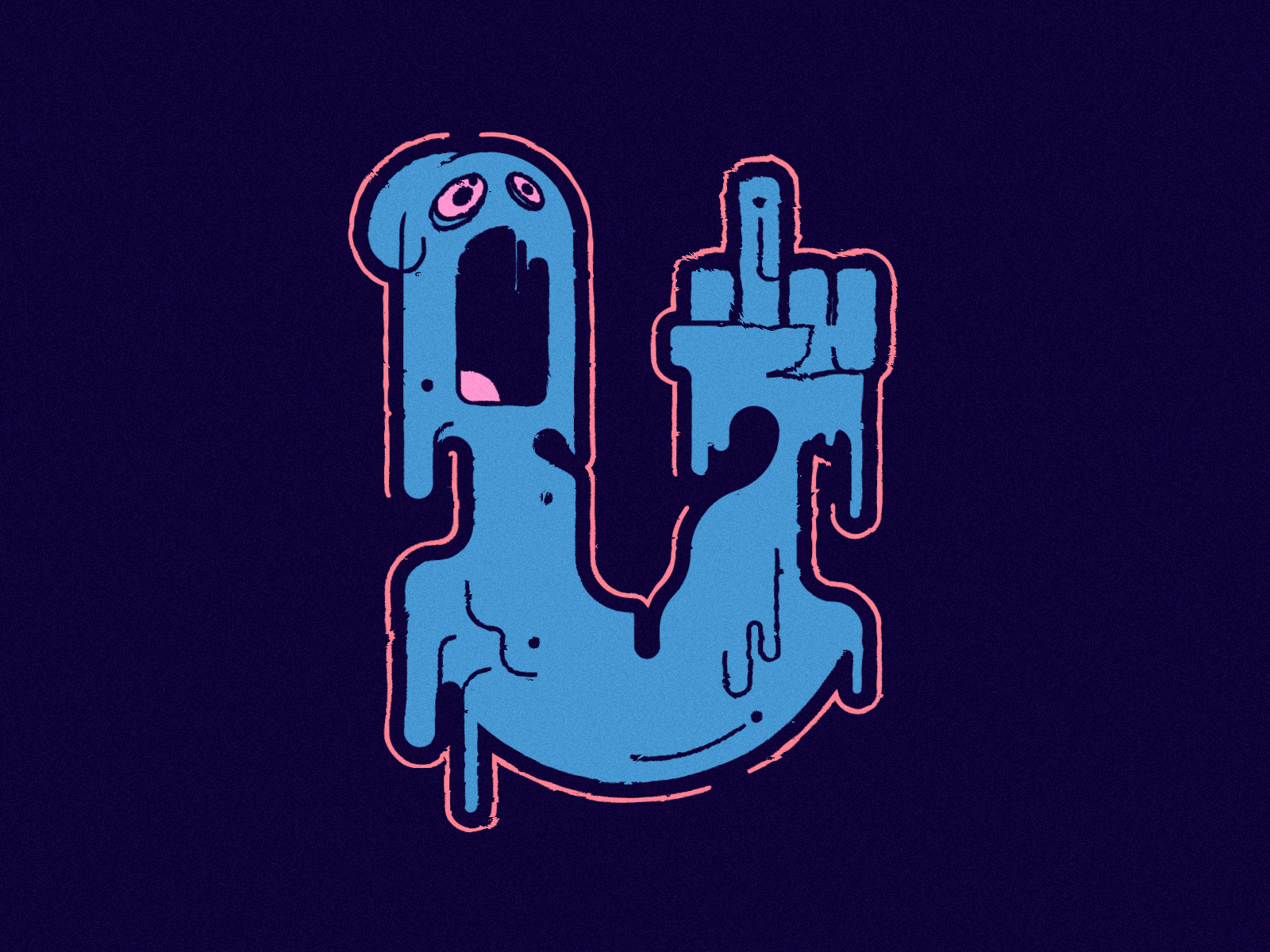 U is for... Ugly Ooze brand branding design finger ghost gross illustration logo mark monster ooze sticker sticky typography u ugly vector