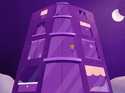 Moon Light aparment building buildings clouds dark house inspiration moon moonlight moonshine night pink purple quite refelctions scene slience texture vector window