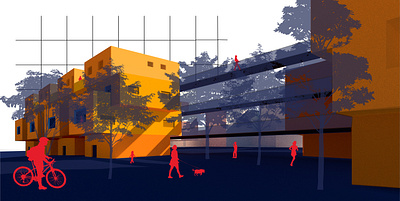 Habitação estudantil arquitetura fauusp illustration illustration digital ilustração