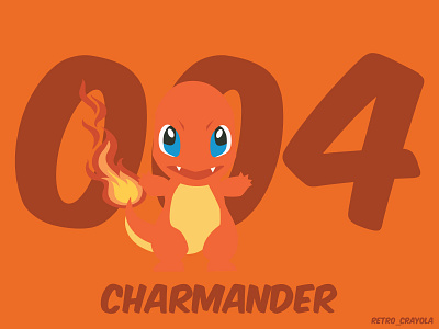 Charmander 90s adobe adobe illustrator character design gaming graphic design nintendo pokemon