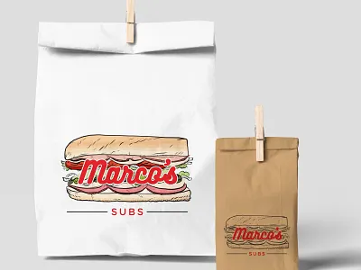 Marco's Subs branding deli fast food food and drink illustration logo logo design restaurant sandwich vector visual identity