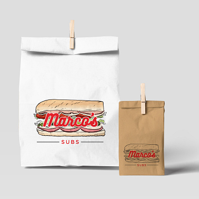 Marco's Subs branding deli fast food food and drink illustration logo logo design restaurant sandwich vector visual identity