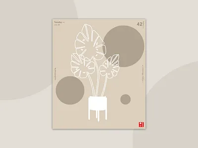 Happy Monstera design design challenge illustration line art minimal sketch sketch app ui ui ux vector