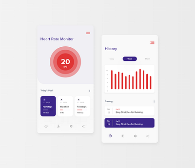 Heart scanning App concept. clean minimal modern ui uiux ux