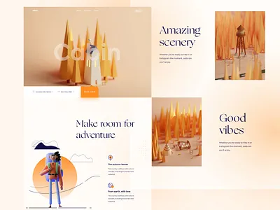 Vibe Scenery Landing - #VisualExploration 3d 3d illustration app bold card clean desktop fun homepage illustration landing page landingpage travel app traveling ui ux web web app web design website