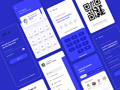 Fintech App Exploration balance bank bills blue and white buy card fintech iconset mobile app money payment send money simple design ux