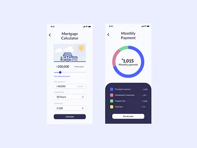 Mortgage Calculator app application ui calculator ui clean clean ui dailyui design flat illustration interface layout minimal ui uiuxdesign userinterface ux webdesign