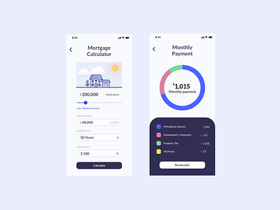 Mortgage Calculator app application ui calculator ui clean clean ui dailyui design flat illustration interface layout minimal ui uiuxdesign userinterface ux webdesign