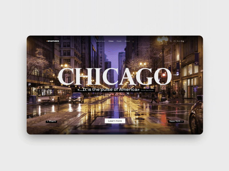 Departures USA Travel — web design concept travel uiux webdesign website