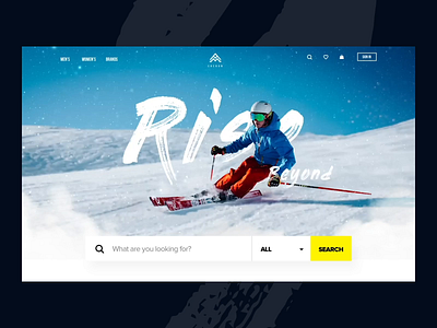 Landing page concept with parallax effect 3d animation interaction landing page motion parallax scroll skii sport ui ux vietnam web web design