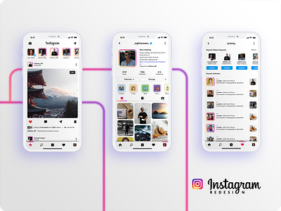 Instagram Redesign Concept (Rectangular-squarish theme) app design instagram instagramdesign mobile mobile app mobile app design mobile design mobile ui sketchapp ui ui ux ui design uidesign uiux ux ux ui uxdesign uxui web