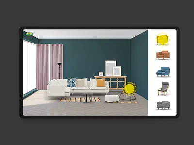 Room Builder concept ipad living room tablet ui