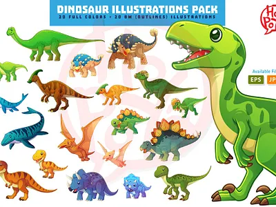 Dinosaur Illustrations Pack