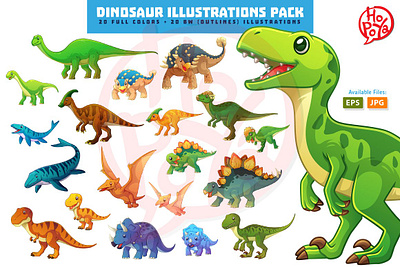 Dinosaur Illustrations Pack