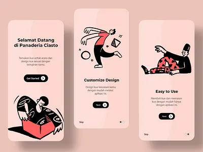 Panaderia Ciasto Onboarding Screen cake shop design food app illustration mobile app mobile app design onboarding onboarding screen typography ui ux