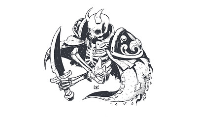 Warlock Necromant art character ink manga skeleton sketch skull tattoo イラスト イラストレーター