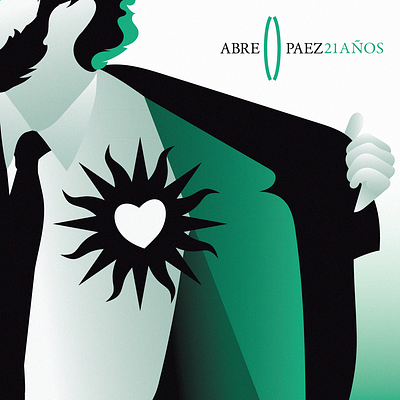 Abre Paez 21 años abre anniversary design fito paez graphic graphicdesign graphics heart heartbeat illustration love music musica open poster poster art rock vector vectorart