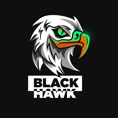 black hawk logo branding design flat illustration