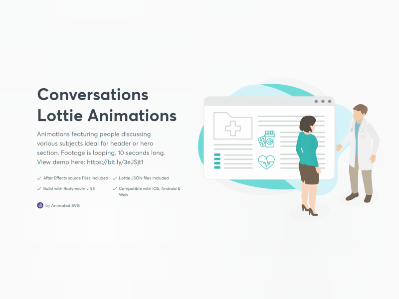 Health chat - Lottie animation animated animation blob browser conversation healtcare lottie lottiefiles medical people talk