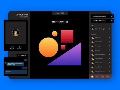 Black Board - Online School Concept appdesign blackboard dashboard dashboard app dashboard design dashboard template dashboard ui graphic illustration landingpage math school students teaching vector vector art vector illustration webex