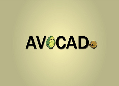 AVOCADO text 01 01 adobe art avocado design draw dribbble fruit icon illustration logo typography vector