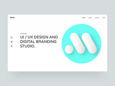 Milk Hero 3d 3d design clean design hero homepage landing minimal page simple typogaphy ui ux web webdesign website whitespace