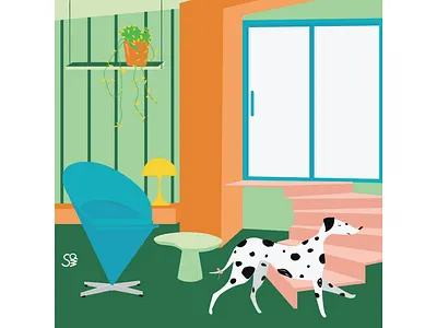 Cone Chair adobe illustration adobe illustrator dalmatian digital illustration flat illustration flatdesign furniture illustration interior interior design vector design