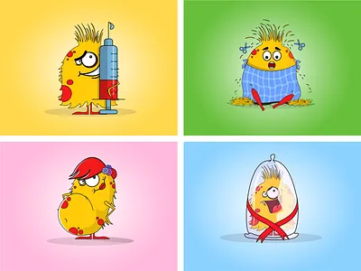 AIDS Awareness Character art awareness awareness campaign cartoon character condom fun graphicdesign poster art poster design vector