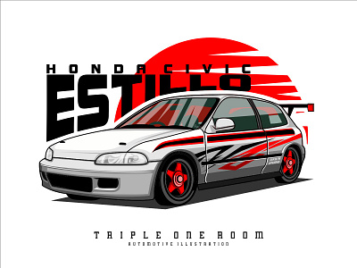 Civic Estillo animation branding car car illustration car vector cards cartoon design estillo gaming gaming logo gaminglogo honda illustration illustrator tshirt art tshirt design vector vector illustration vehicle design