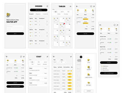 Waiter App contactless dinning experience adobexd app design dailyui dailyuichallenge food app food order freebie freelancer landing page neomorphism order app product design ui waiter app