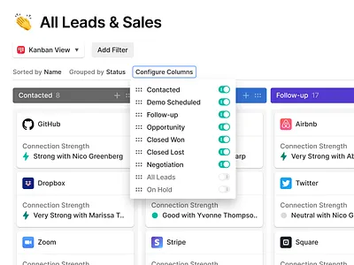 Kanban Configuration collaboration columns config configuration crm kanban organize pipeline product stages ui ux