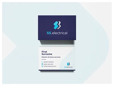SS.Electrical Business Cards 2d adobe illustrator ai background blue bolt branding business cards colour palette design electricity icon illustration lightning bolt logo outline shape simple typogaphy vector