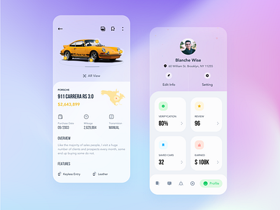 Car Marketplace - App Concept 3d app ar app car car market design detail isometric isometry market minimal minimalist profile ui ui kit uidesign ux ui