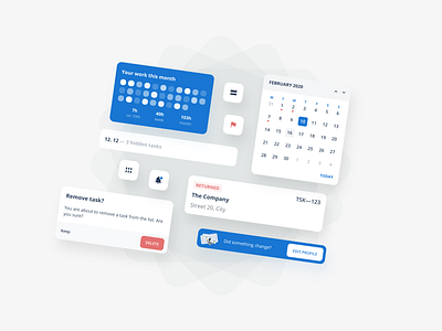 UI elements for an upcoming project app button buttons buzz calendar components design element elements modal task todo ui web