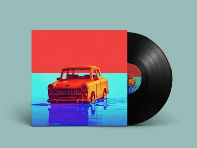Album Art album album art album cover car color design digital old car record simple vintage vintage design vynil