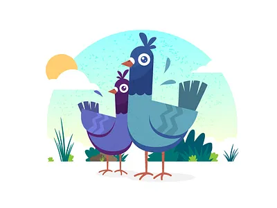 Pigeon animal design flat illustration pigeon vector