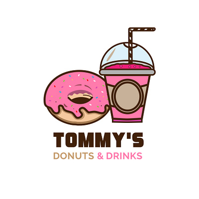 Donuts & Drinks branding design identity illustration logo vector