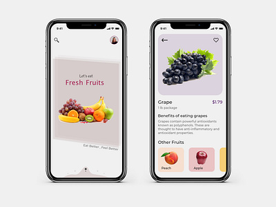 Fruit App design ui ux