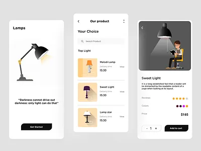 Lamp store App best design best shot lamps minimal mobile app mobile app design mobile ui shopping shopping app uidesign uiuxdesign