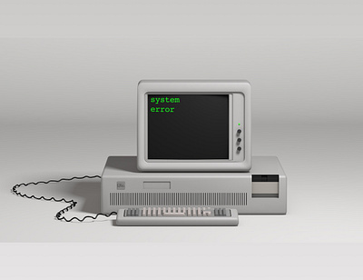 3D old IBM desktop 3d c4d computer