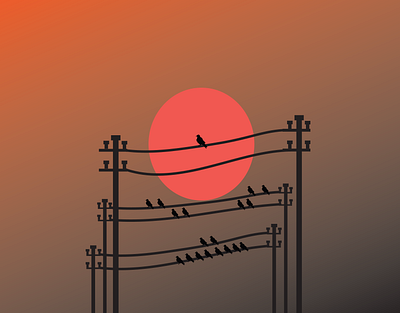 bird sunset adobe illustrator art illustrator travel vector