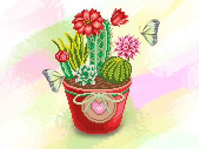 embroidery design cacti design embroidery embroidery design illustration pixelart